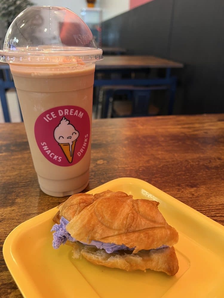 Milk Tea & Ube Croissant
